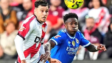 Vinicius lại bất lực trước 'Tia chớp' của Rayo Vallecano